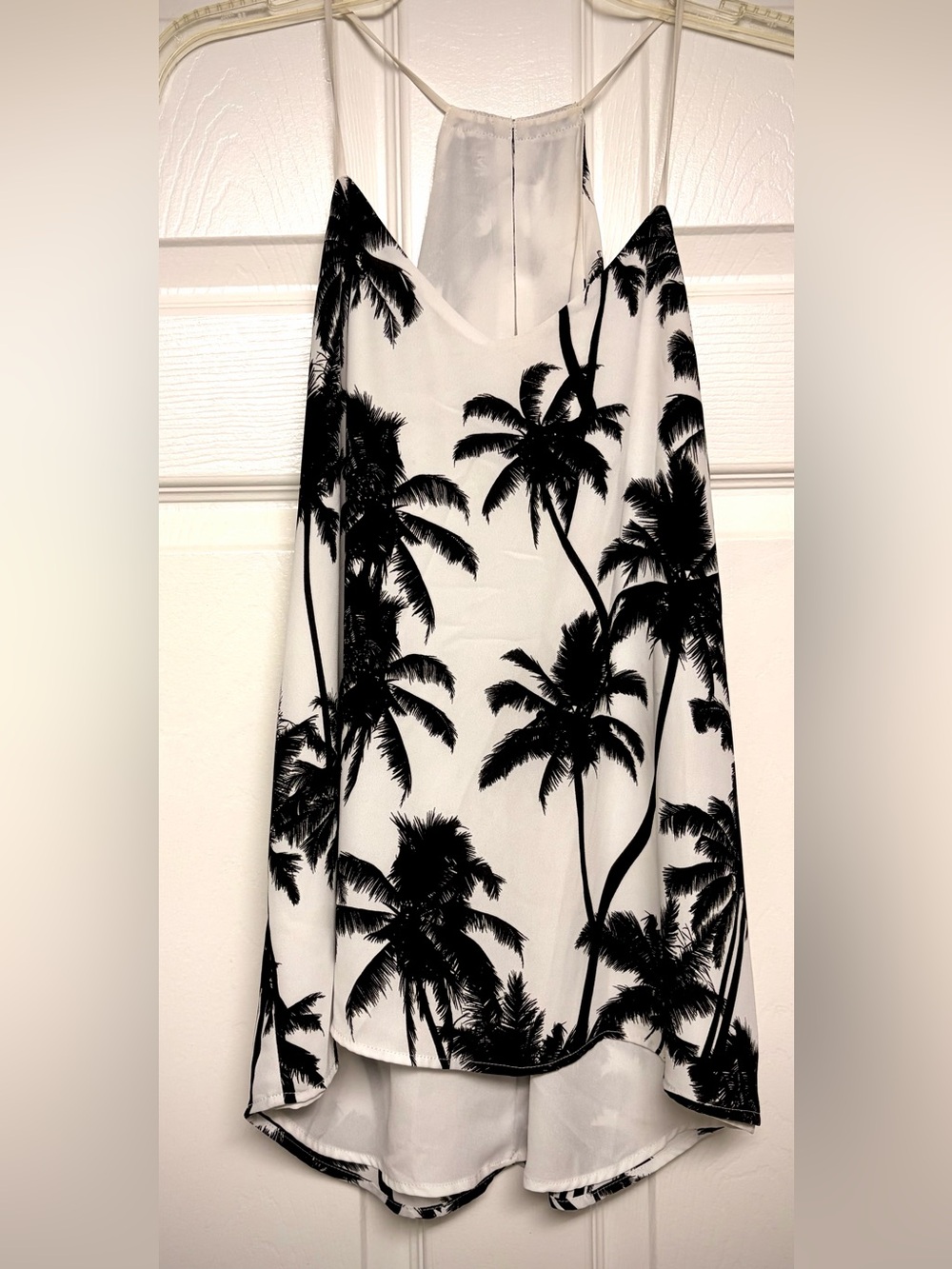 Express Black and White Palm Print Tank